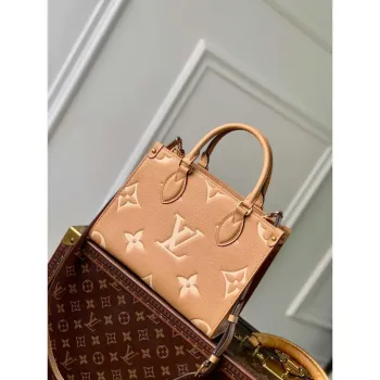 LV M12513 Louis Vuitton Onthego Pm Taška M45779 kůže Světle Hnědá