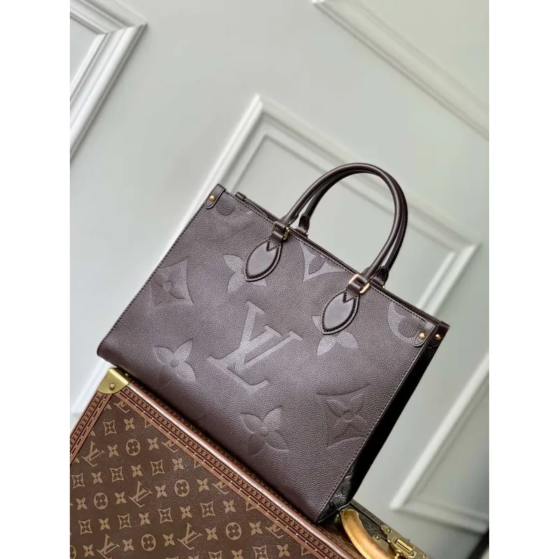 LV M12967 Louis Vuitton OnTheGo MM Kabelka Čokoládově Hnědá