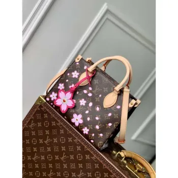 LV M13269 Louis Vuitton LV x TM OnTheGo PM Kabelka Sakura Hnědá