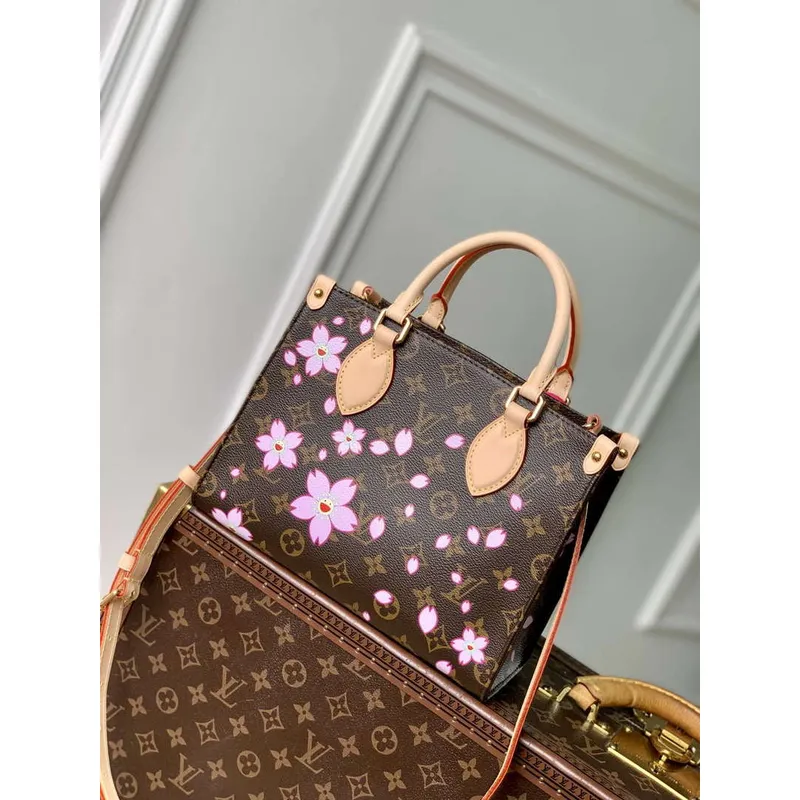 LV M13269 Louis Vuitton LV x TM OnTheGo PM Kabelka Sakura Hnědá