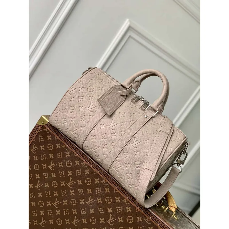 LV M13865 Louis Vuitton Keepall Bandoulière 35 Taška Riverstone Béžová