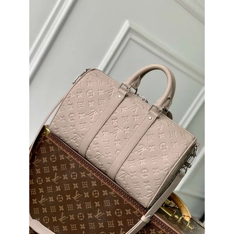 LV M13865 Louis Vuitton Keepall Bandoulière 35 Taška Riverstone Béžová