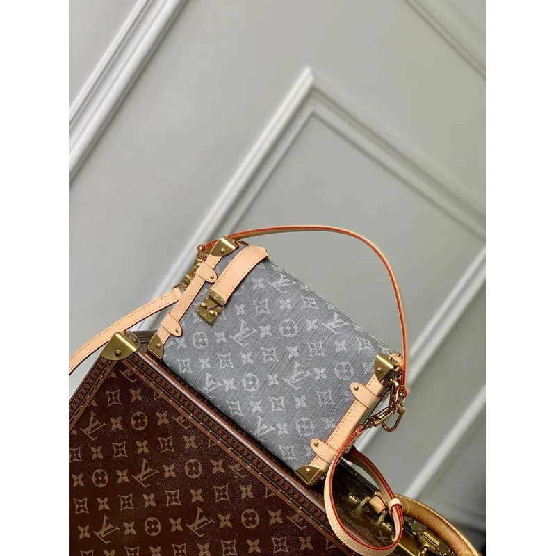 LV M13285 Louis Vuitton Boční kufr MM Taška Omytá šedá