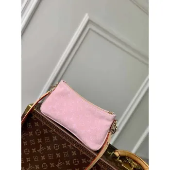 LV M14159 Louis Vuitton Liv Pochette Monogram Denim Taška Růžová