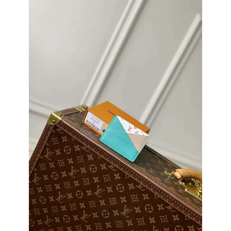 Louis Vuitton M14090 LV x TM Romy Držák karet Modro šedý