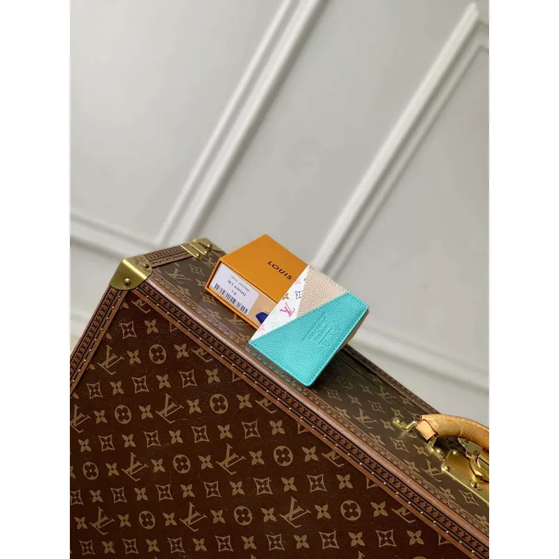 Louis Vuitton M14090 LV x TM Romy Držák karet Modro šedý