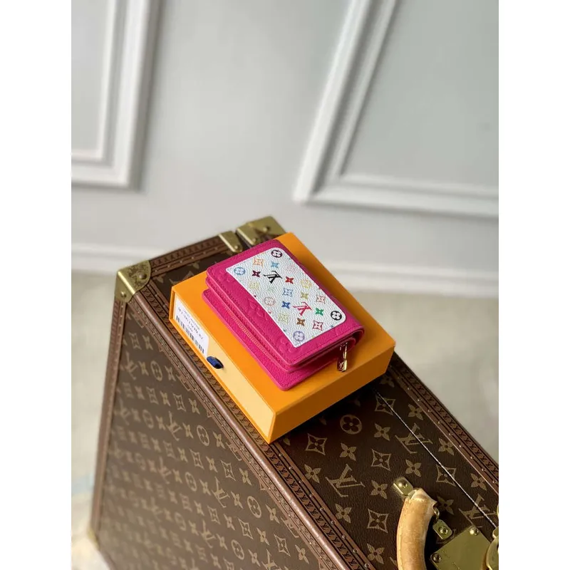Louis Vuitton M14140 LV x TM Peněženka Cléa Růžová Červená