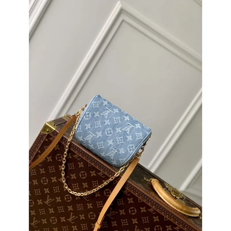 LV M83353 Louis Vuitton Mini Bumbag Monogram Empreinte Denim Blue