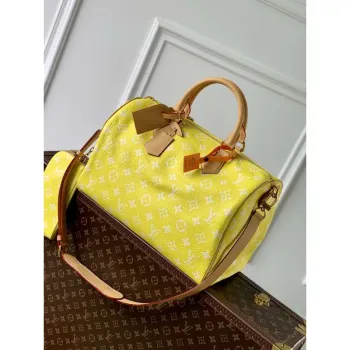 LV M24419 Louis Vuitton Speedy P9 Bandoulière 40 Taška Monogram Kůže Fluorescenční Žlutá