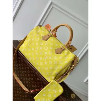 LV M24419 Louis Vuitton Speedy P9 Bandoulière 40 Taška Monogram Kůže Fluorescenční Žlutá