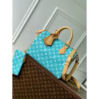 LV M21108 Louis Vuitton Speedy P9 Bandoulière 30 Taška Monogram Kůže Fluorescenční Jezero Modrá