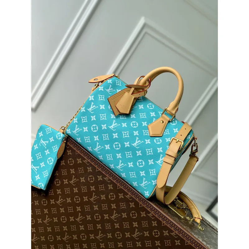 LV M21108 Louis Vuitton Speedy P9 Bandoulière 30 Taška Monogram Kůže Fluorescenční Jezero Modrá