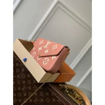 LV M61276 Louis Vuitton Felicie Pochette Taška M61276 Růžová Kůže
