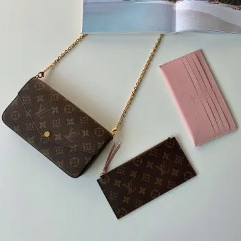 LV M81896 Louis Vuitton Felicie Pochette Taška M61276 Monogram Růžová