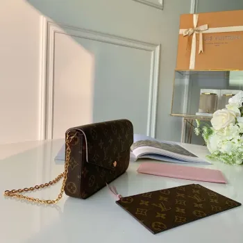 LV M81896 Louis Vuitton Felicie Pochette Taška M61276 Monogram Růžová