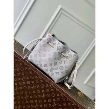 LV M12125 Louis Vuitton Bella Mahina Kožená Kabela Bucket Brume Gray
