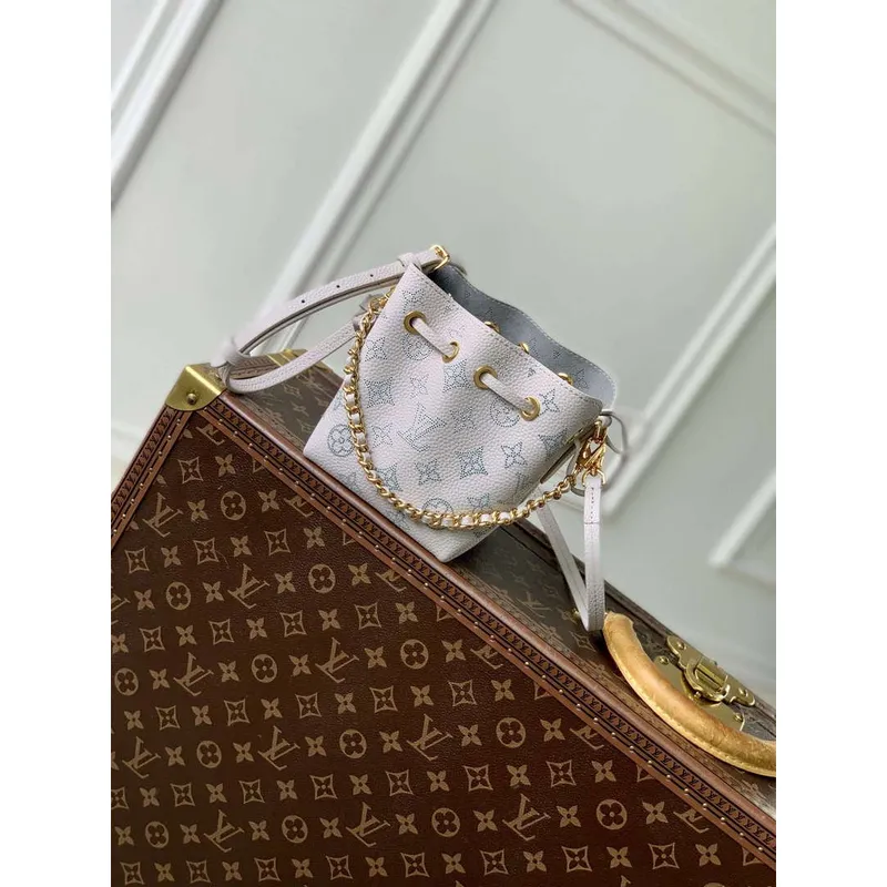LV M12521 Louis Vuitton Pico Bella Mahina kožená kabelka Brume