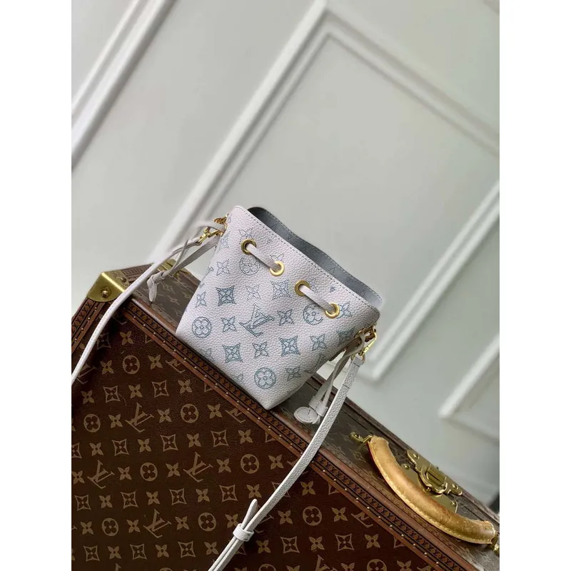LV M12521 Louis Vuitton Pico Bella Mahina kožená kabelka Brume