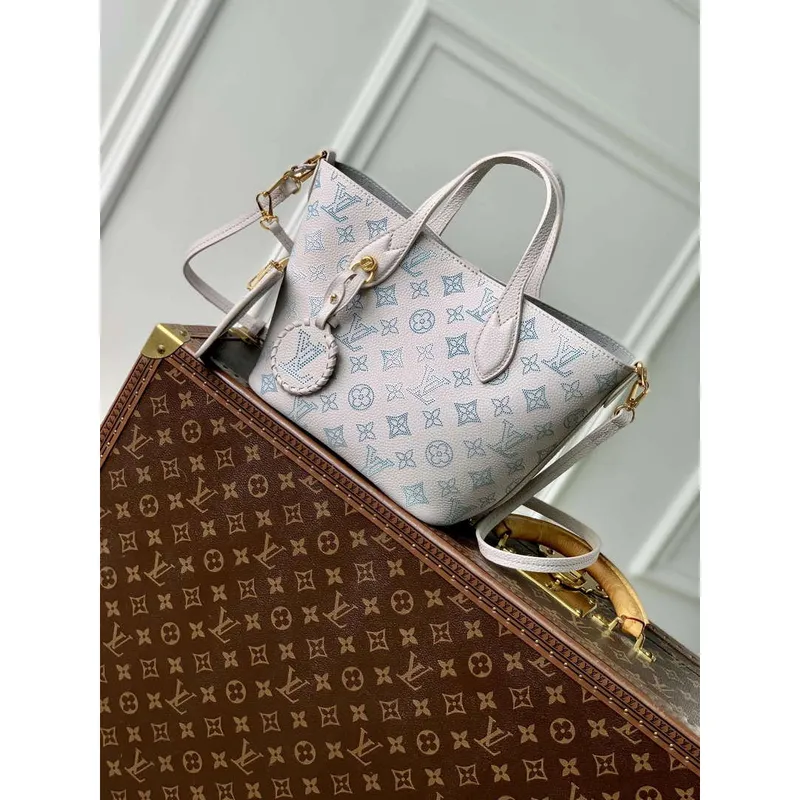LV M12088 Louis Vuitton Blossom PM Mahina kožená taška Brume Gray