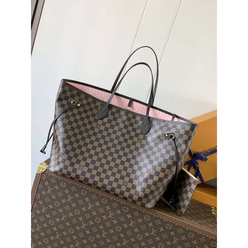 Louis Vuitton LV N41602 Neverfull GM Damier Ebene potažená plátno