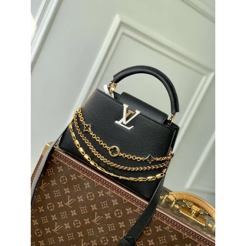 LV M12345 Louis Vuitton Capucines BB Taška Černá