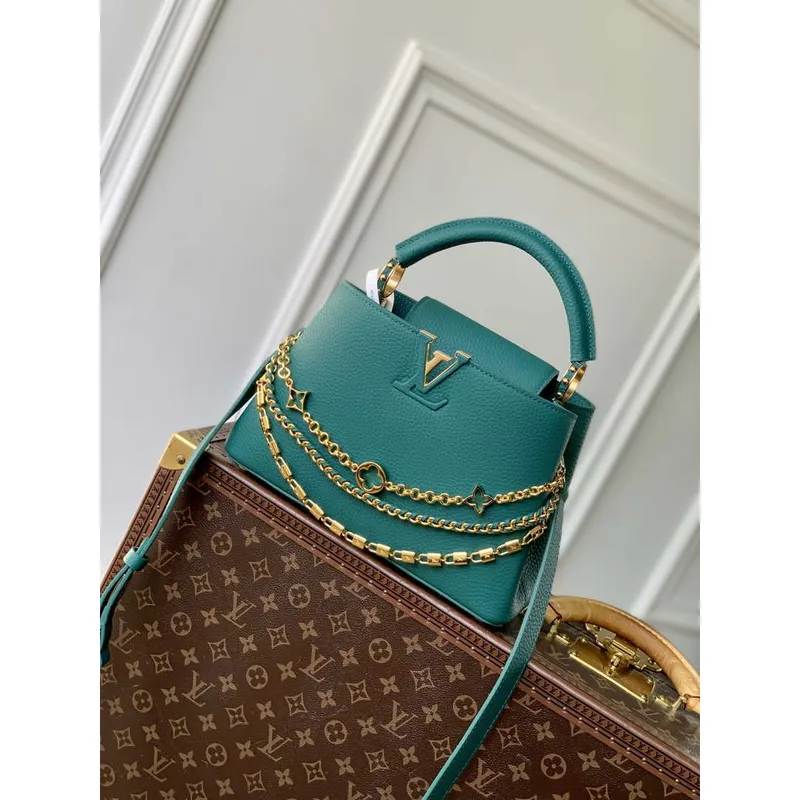 LV M12345 Louis Vuitton Capucines BB Taška Zelená