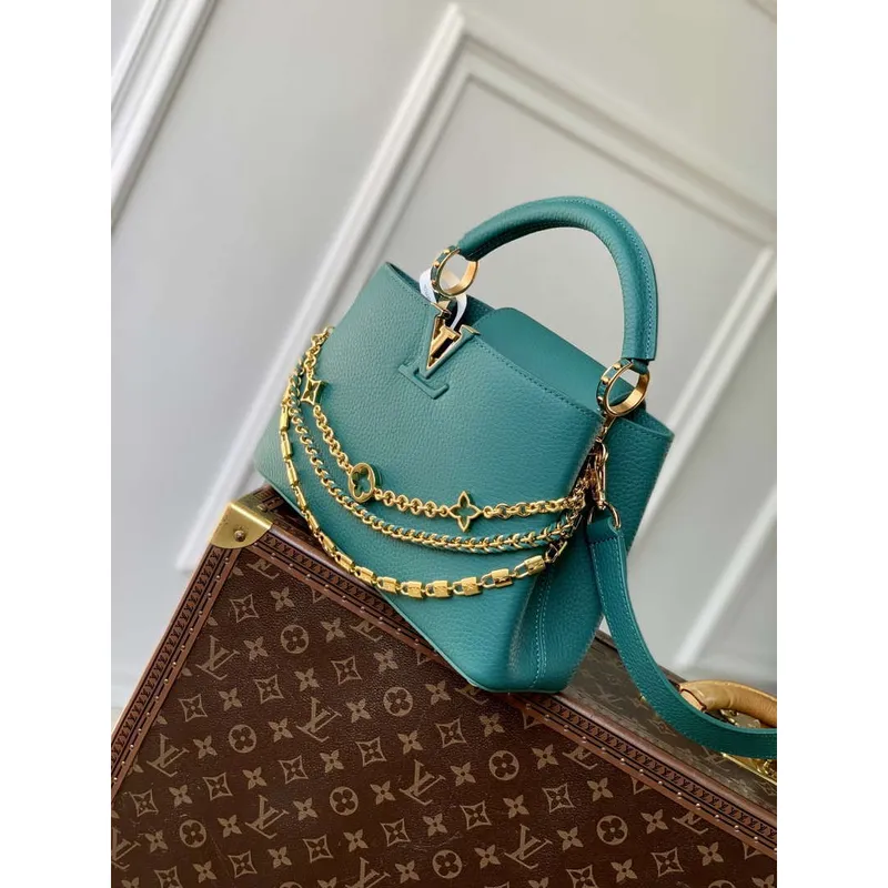 LV M12345 Louis Vuitton Capucines BB Taška Zelená