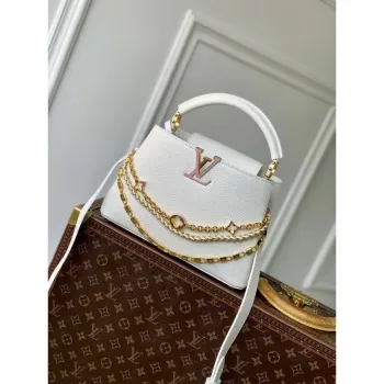 LV M12279 Louis Vuitton Capucines BB Taška Stříbrné Moře