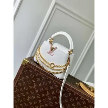 LV M12279 Louis Vuitton Capucines Mini Taška Stříbrné Moře
