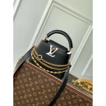 LV M12345 Louis Vuitton Capucines Mini Taška Černá