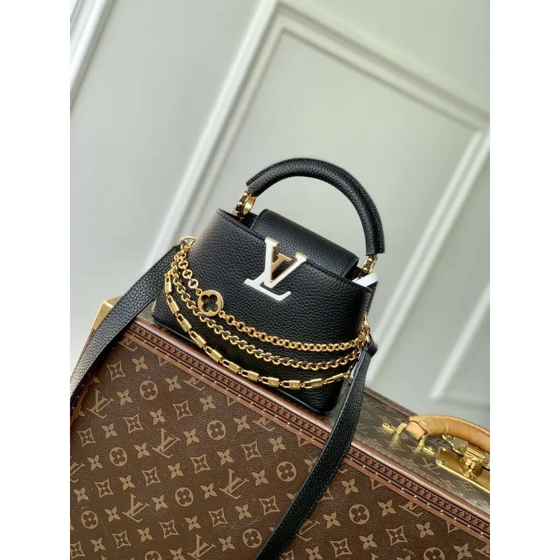 LV M12345 Louis Vuitton Capucines Mini Taška Černá
