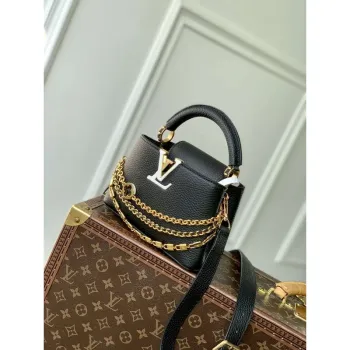 LV M12345 Louis Vuitton Capucines Mini Taška Černá
