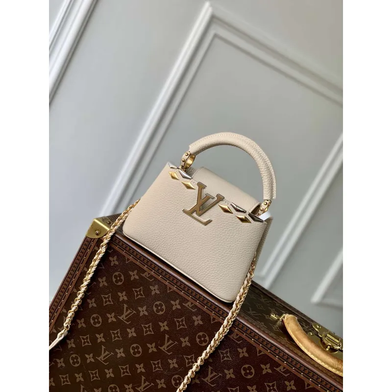 LV M12751 Louis Vuitton Capucines Mini Taška Meruňková