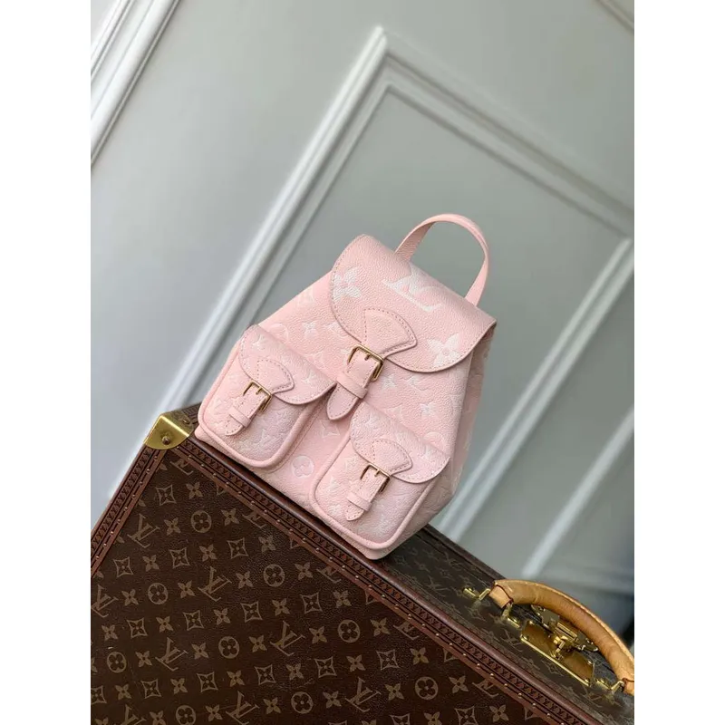 LV M12987 Louis Vuitton Záložní Bicolor Monogram Empreinte kůže Růžová
