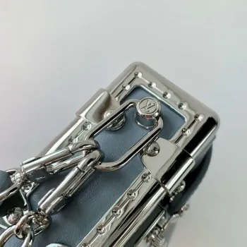 LV M25445 Louis Vuitton Slim Trunk Bag Šedá Modrá