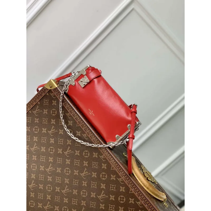 LV M25445 Louis Vuitton Slim Trunk Bag Červená