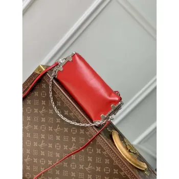 LV M25445 Louis Vuitton Slim Trunk Bag Červená