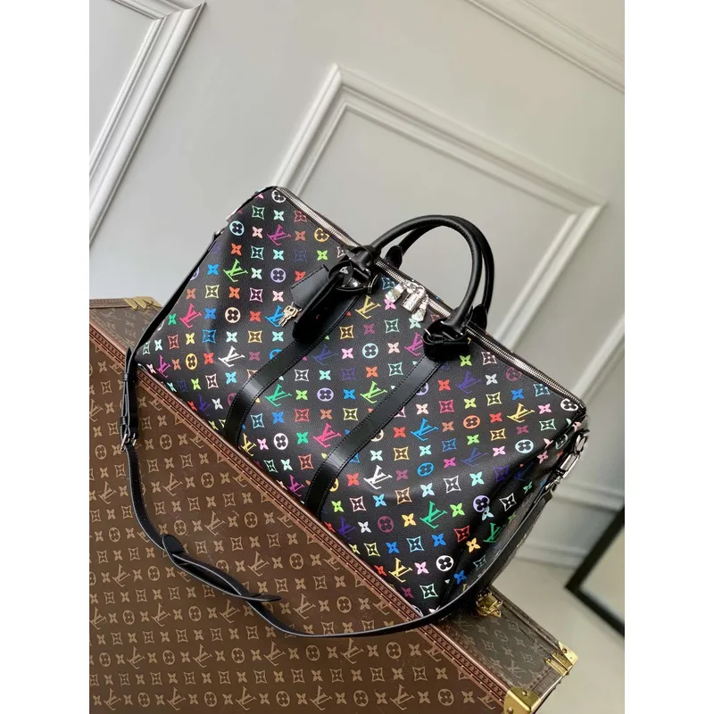 LV M13745 Louis Vuitton LV x TM Keepall Bandoulière 50 Taška Černá Mnohobarevná