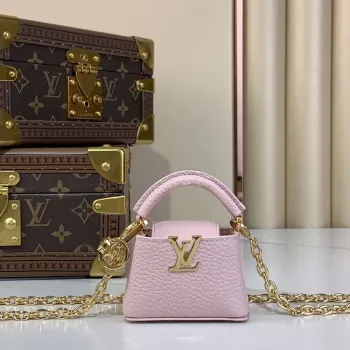 LV M48865 Louis Vuitton Capucines Micro Taška Růžová