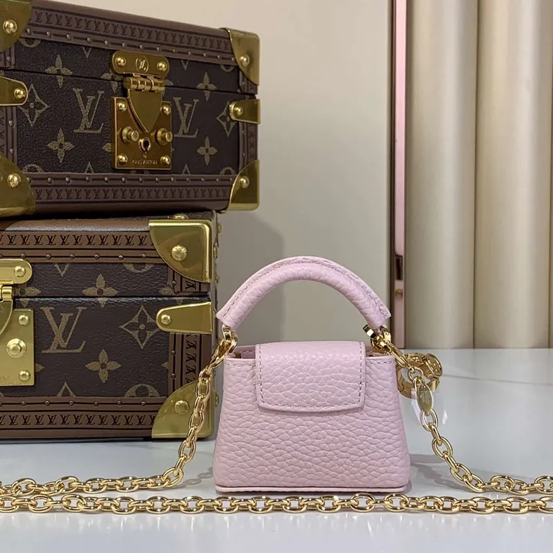 LV M48865 Louis Vuitton Capucines Micro Taška Růžová