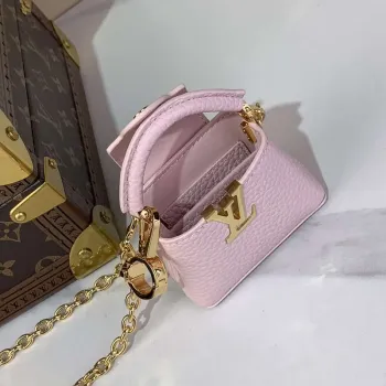 LV M48865 Louis Vuitton Capucines Micro Taška Růžová