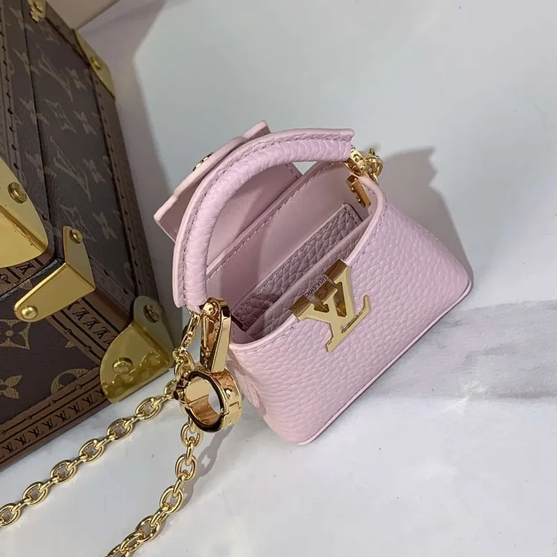 LV M48865 Louis Vuitton Capucines Micro Taška Růžová