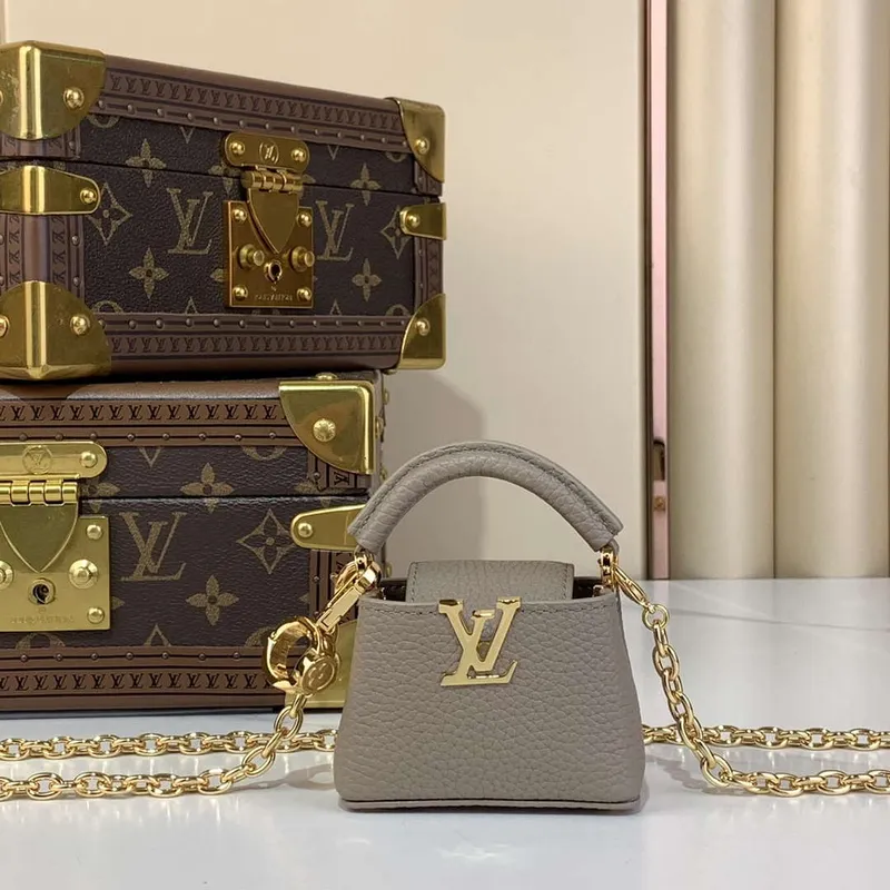 LV M48865 Louis Vuitton Capucines Micro Bag Šedá