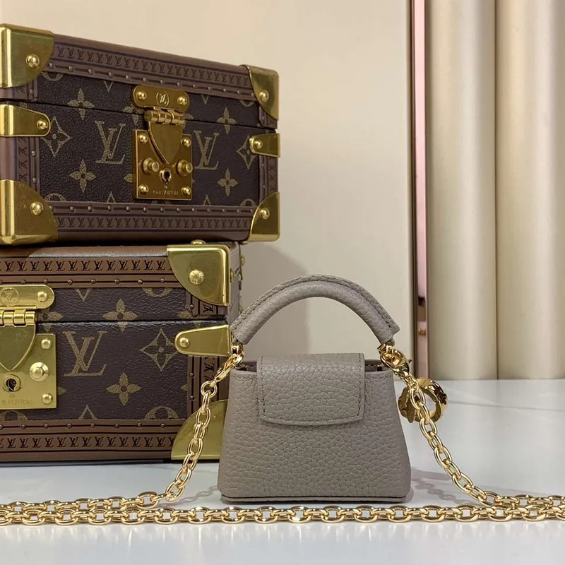 LV M48865 Louis Vuitton Capucines Micro Bag Šedá