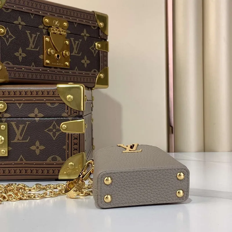 LV M48865 Louis Vuitton Capucines Micro Bag Šedá