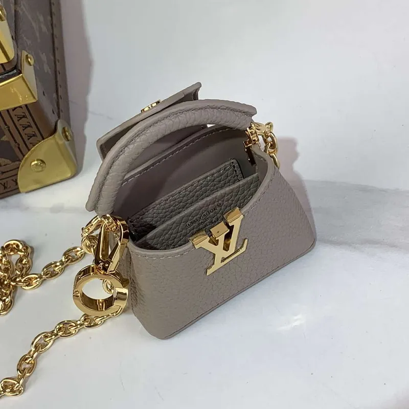 LV M48865 Louis Vuitton Capucines Micro Bag Šedá