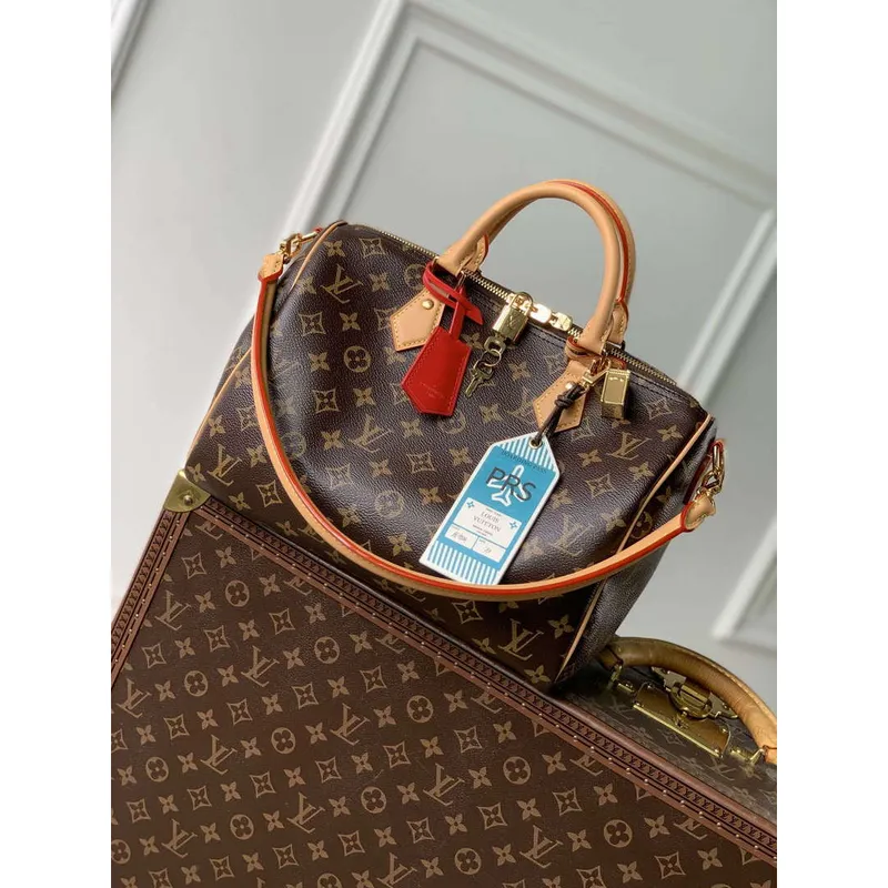 LV M11945 Louis Vuitton Speedy Soft 30 Crafty Taška Monogram Červená