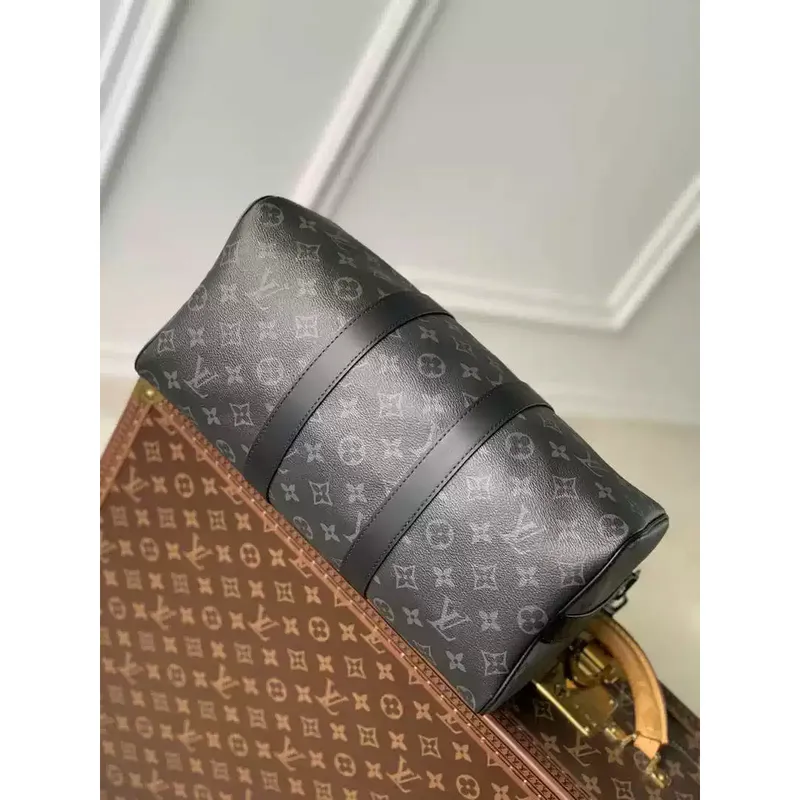 LV M46655 Louis Vuitton Keepall Bandoulière 35 Monogram Eclipse Black