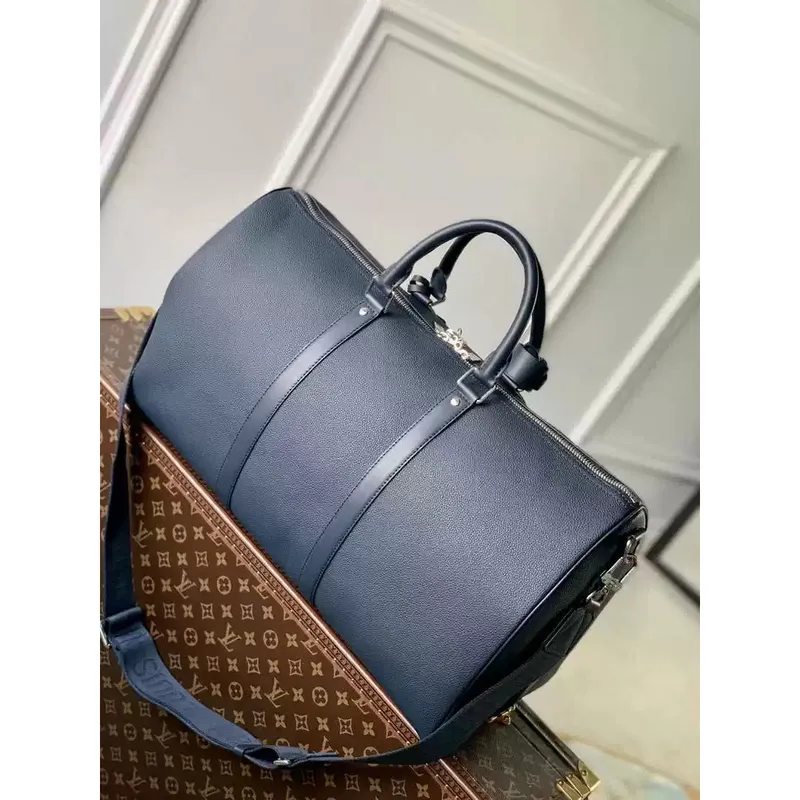 LV M23727 Louis Vuitton Keepall Bandoulière 50 Keepall Bandoulière LV Aerogram Námořnická modrá