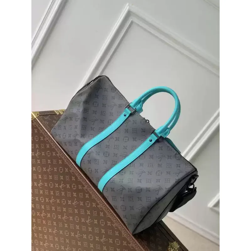 LV M11481 Louis Vuitton Keepall Bandoulière 45 Cestovní taška Monogram Eclipse Reverse Blue